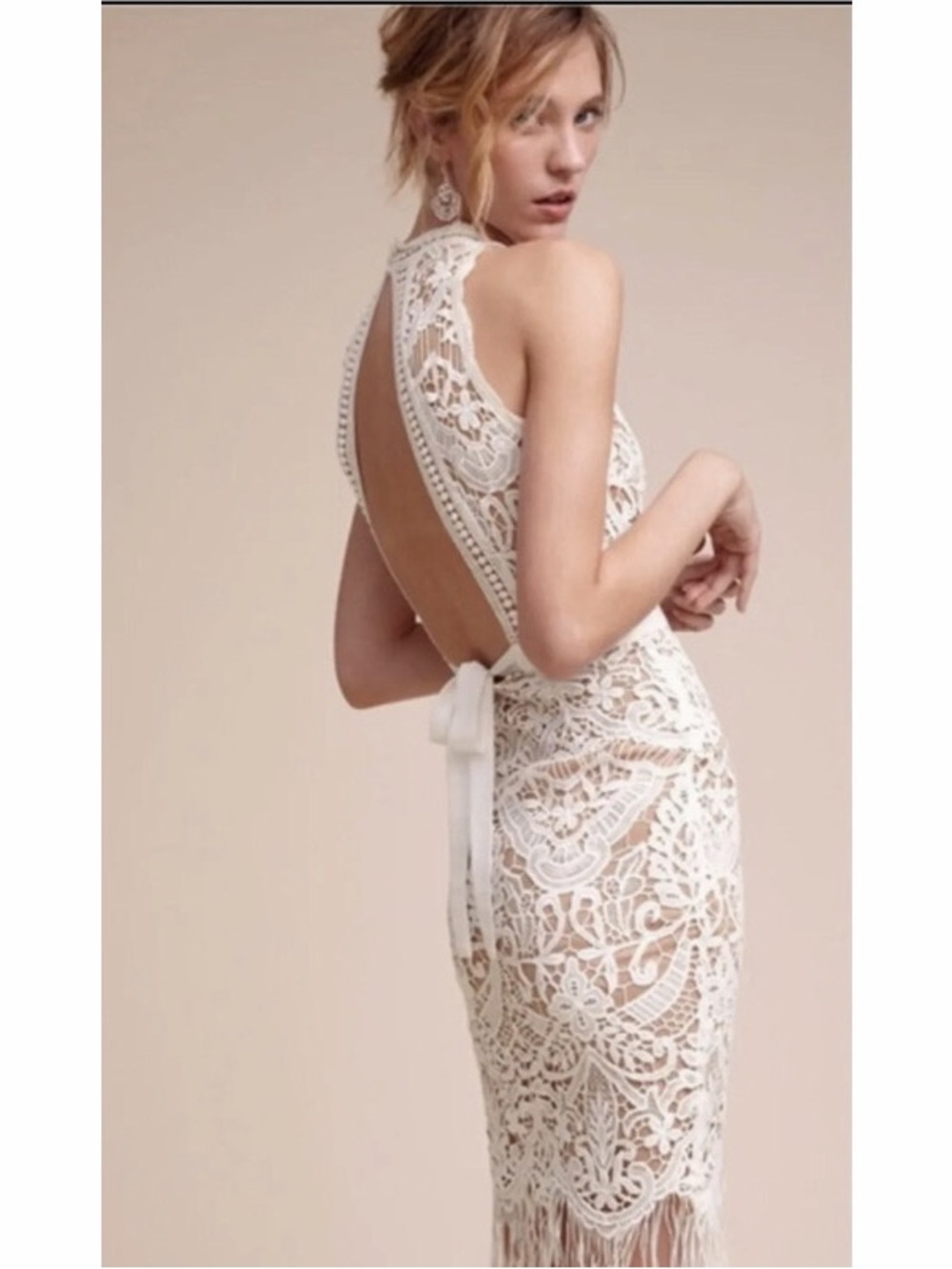Saylor BHLDN Bailey Lace Dress Wedding Bridal Womens Size S